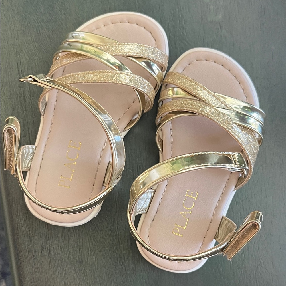 The Children's Place Toddlers Gold Strappy Sandals